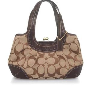 Coach Ergo Signature Pleated Satchel, Genuine with Light Wear Condition